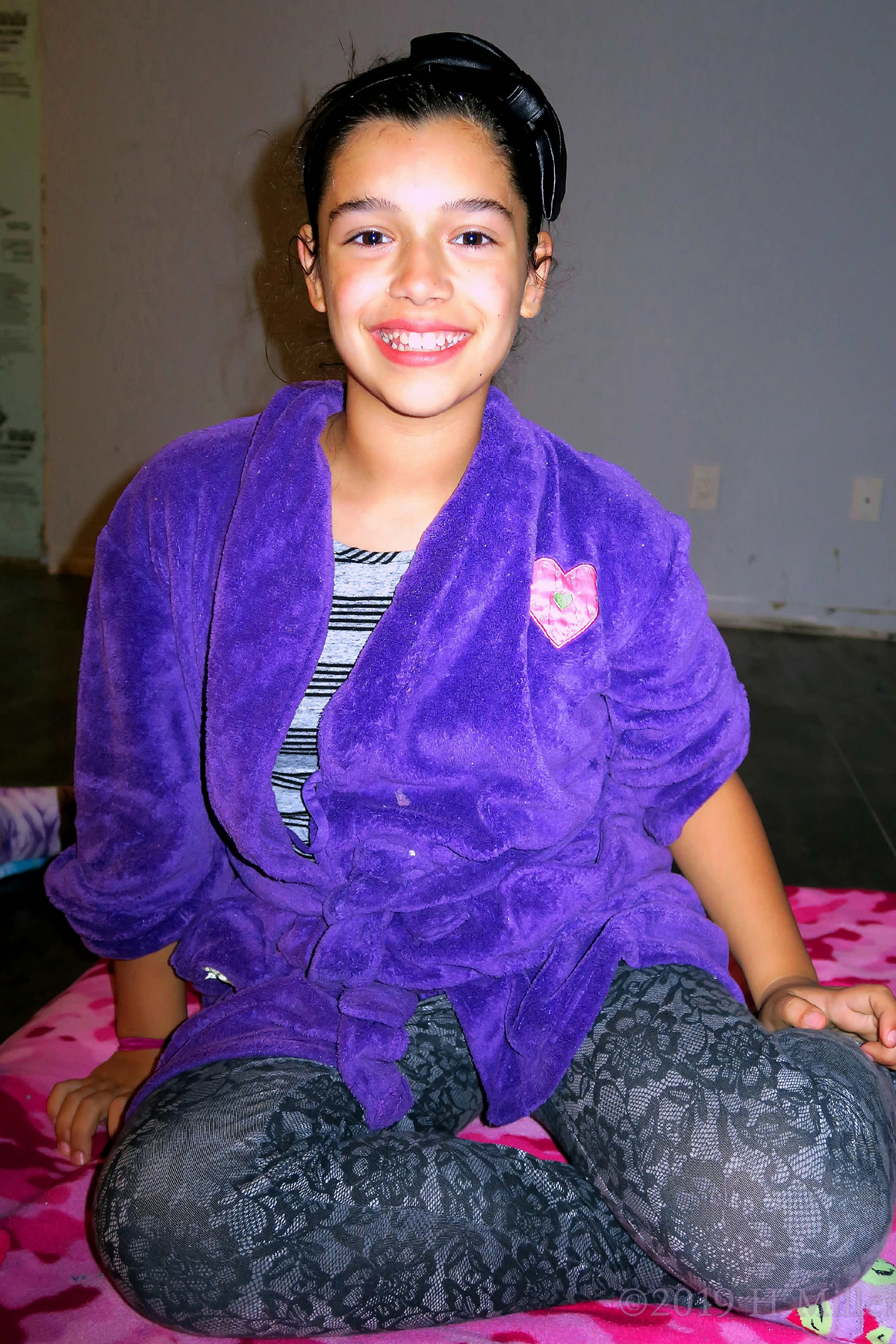 Beaming In Brilliance! Kids Spa Party Guest Poses After Kids Facials! 