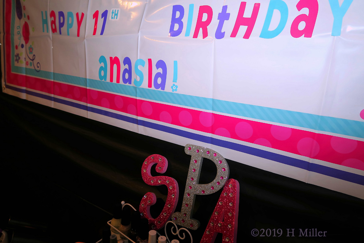 Eleventh Birthday Banner For The Birthday Girl At The Spa Party! 