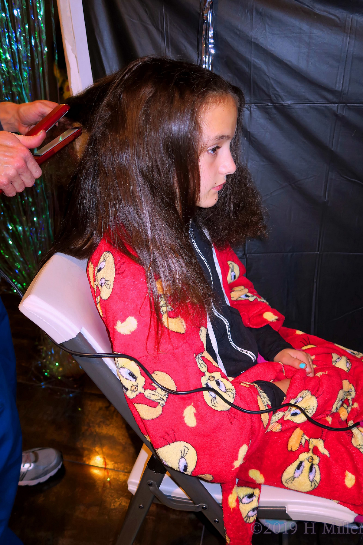 Taming The Curls With A Straightened Kids Hairstyle On This Party Guest! 1