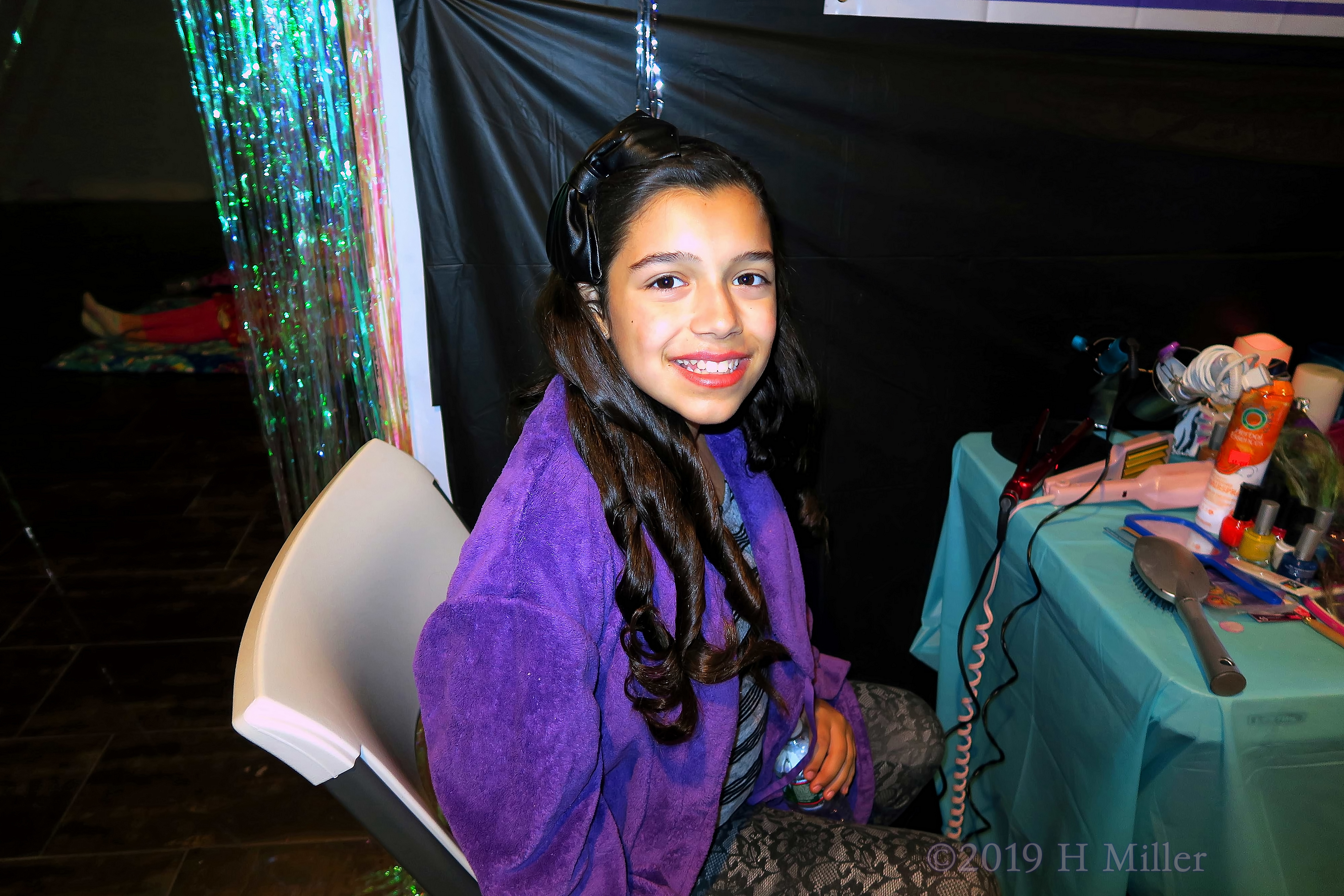 Curls And Bows! Kids Hairstyle On This Party Guest At The Spa Party For Girls! 4