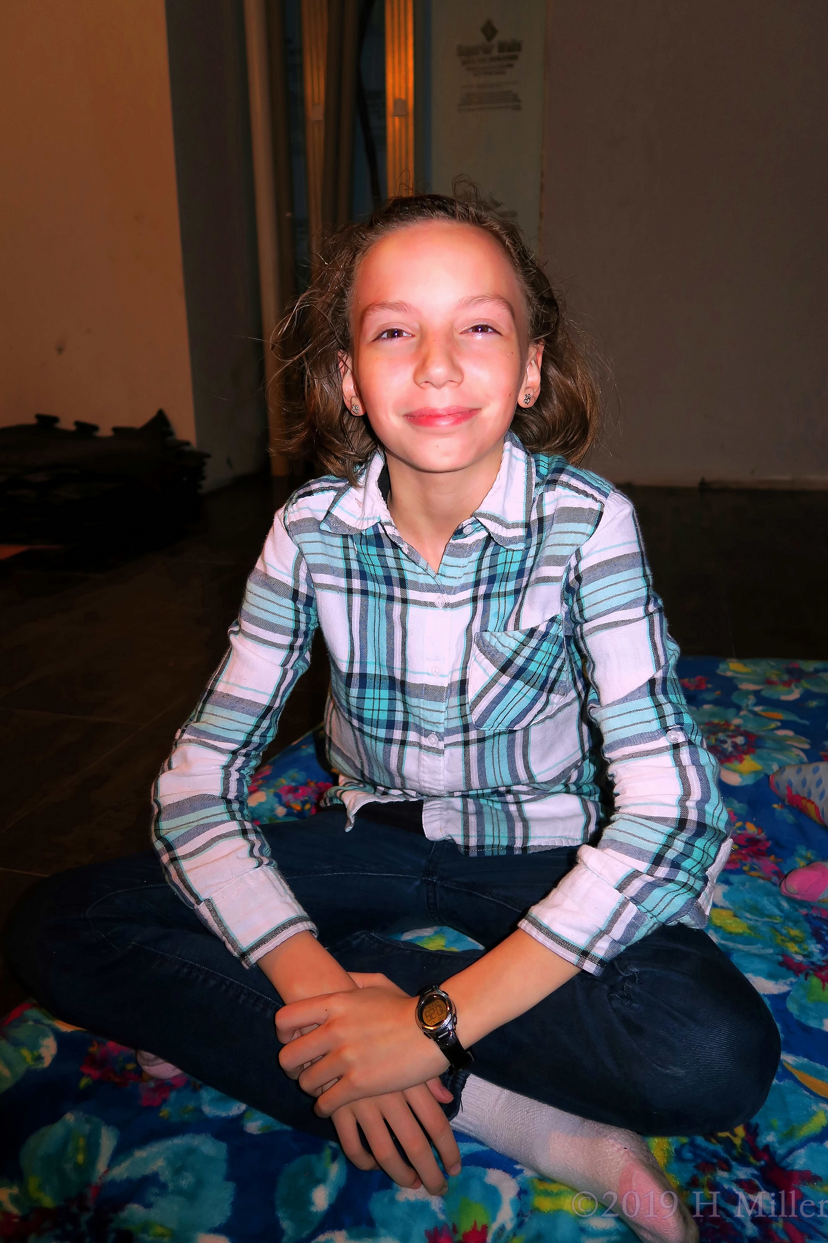 Posing With A Blissful Expression After Her Kids Facial! Spa Party Guest Poses! Posing With A Blissful Expression After Her Kids Facial! Spa Party Guest Poses!