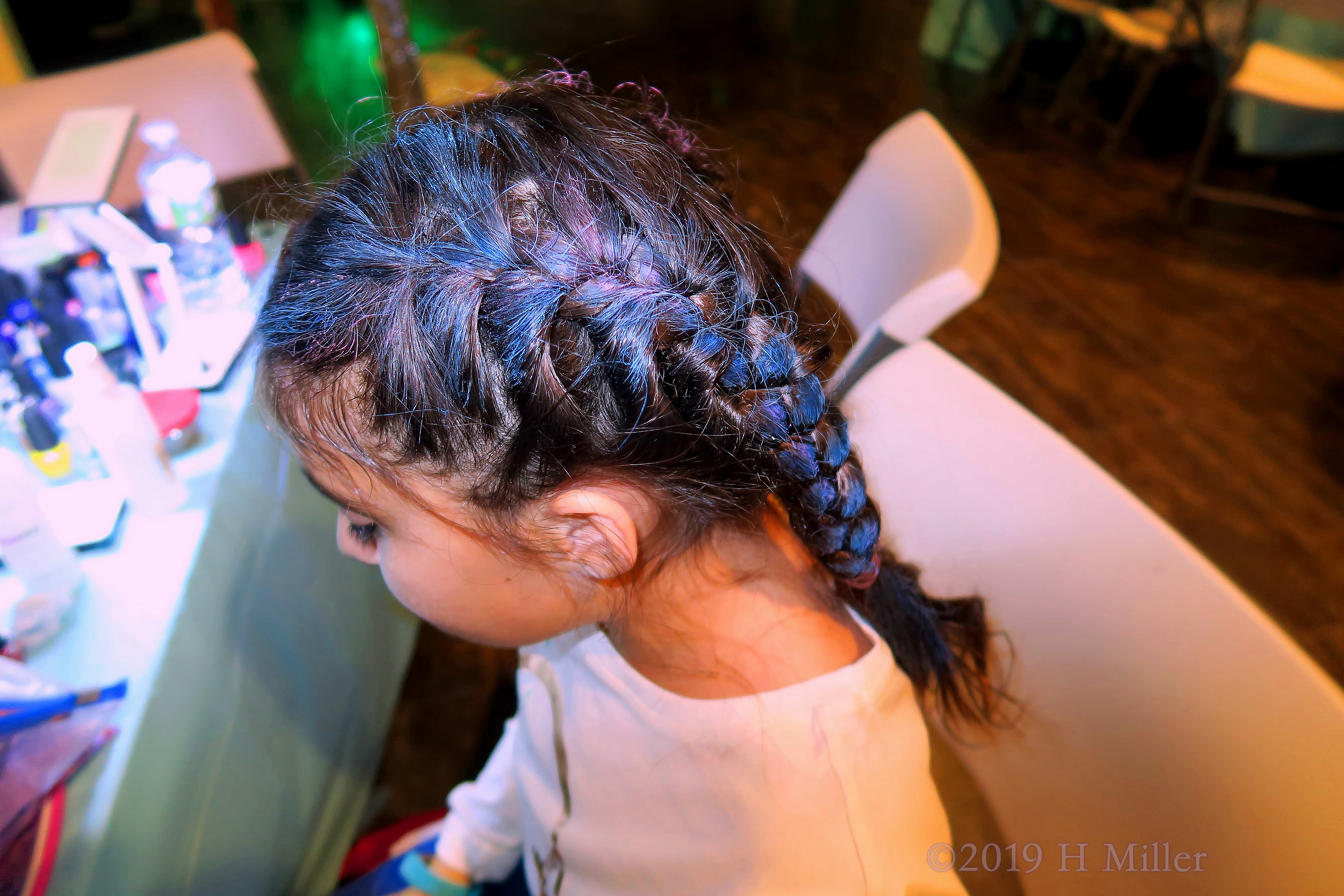 Purple Hair Chalk! Purple Kids Hairstyle For The Girls Party! 4