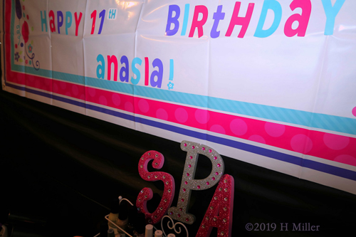 Eleventh Birthday Banner For The Birthday Girl At The Spa Party!