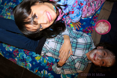 Friendly Facials! Party Guests Pose For Kids Facials! Friendly Facials! Party Guests Pose For Kids Facials!