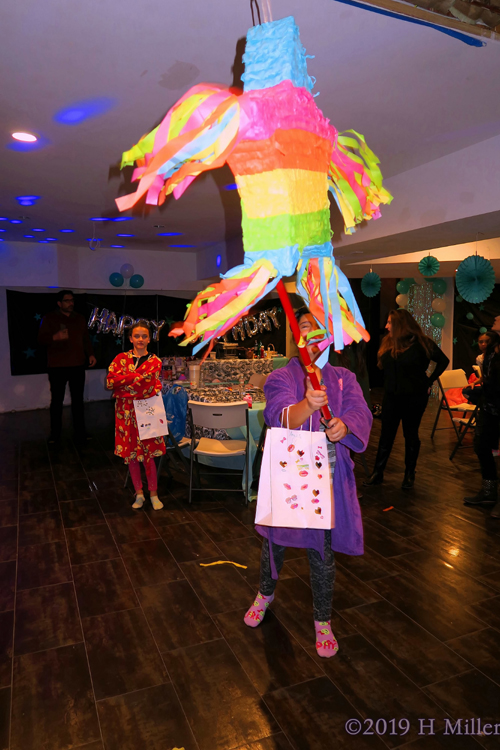 A Pinata Makes A Party! Party Guests Hit The Pinata! A Pinata Makes A Party! Party Guests Hit The Pinata!