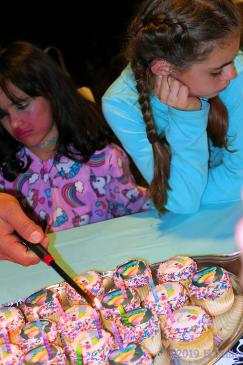 Collecting Wishes! Cupcakes At Spa Birthday Party Are Lit! Collecting Wishes! Cupcakes At Spa Birthday Party Are Lit!