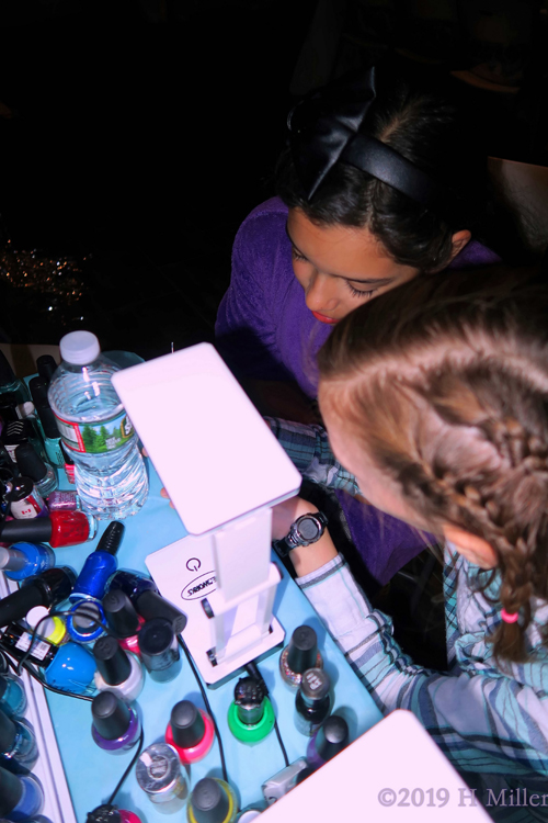 Demonstrating Colors! Party Guest Checks Out Different Colors For Her Kids Mani Demonstrating Colors! Party Guest Checks Out Different Colors For Her Kids Mani