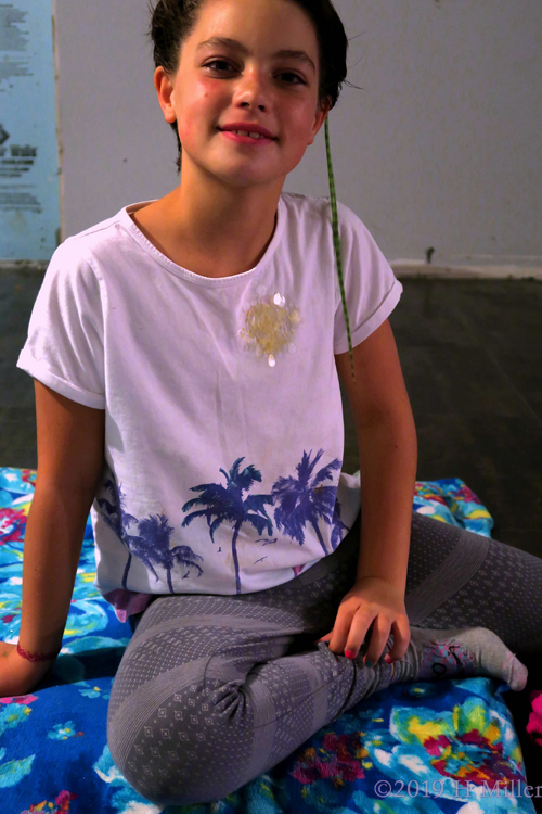 Feathered Fearlessness! Party Guest Poses With Kids Hairstyle After Her Facial For Girls! Feathered Fearlessness! Party Guest Poses With Kids Hairstyle After Her Facial For Girls!