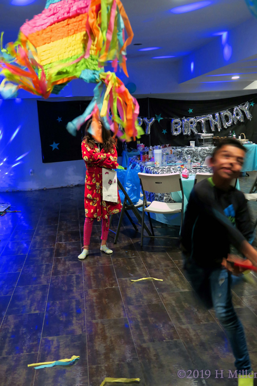 Swing And Miss! Pinata Hitting Continues At The Spa Kids Party! Swing And Miss! Pinata Hitting Continues At The Spa Kids Party!