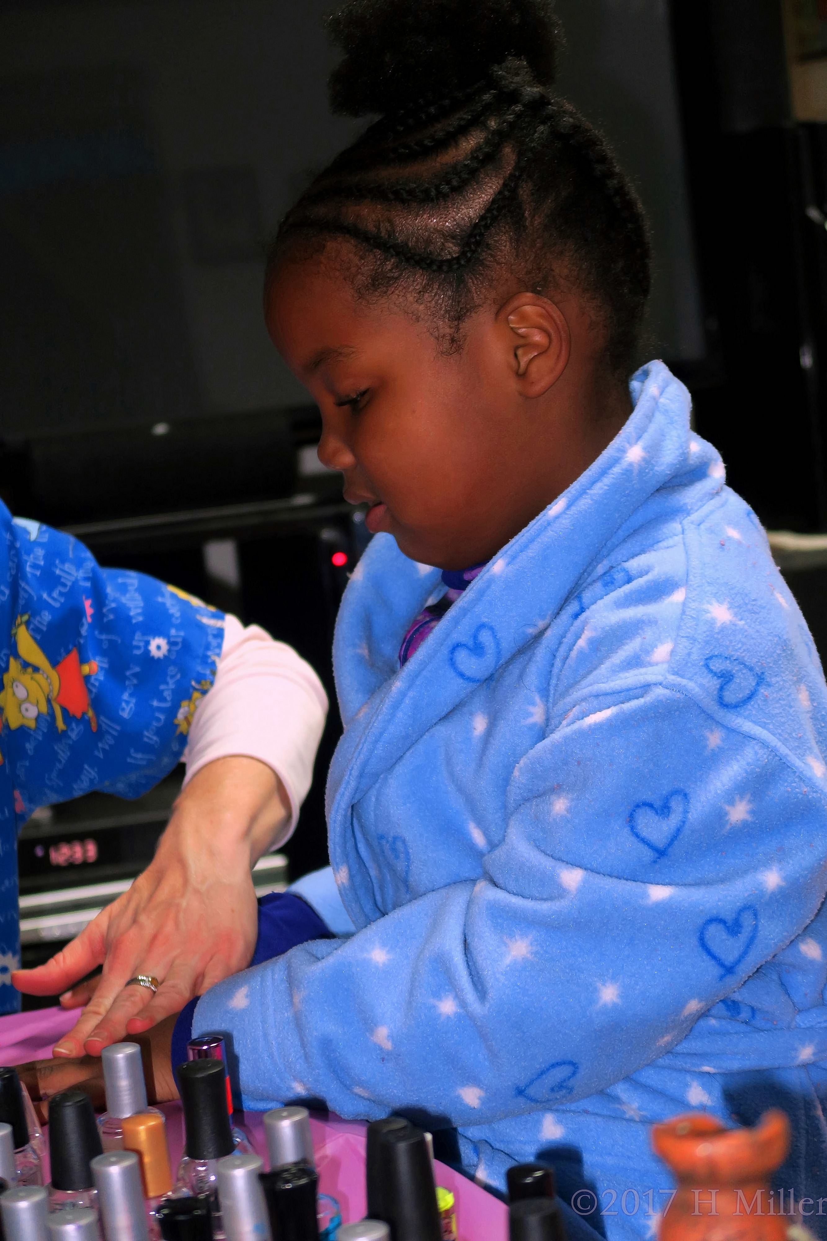 Getting Her Kids Manicure 