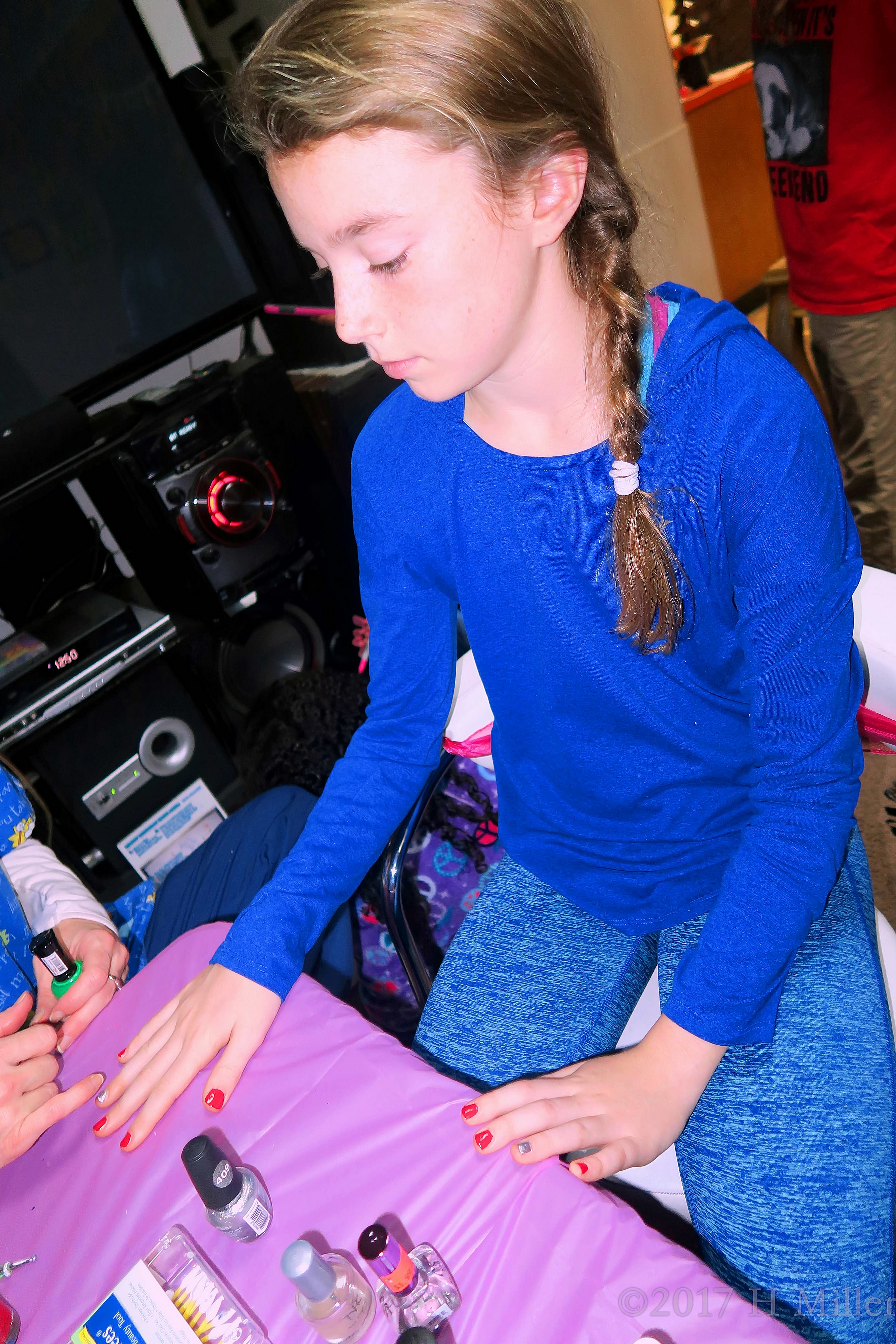 Girls Manicure Spa Treatment At The Kids Spa Party. Girls Manicure Spa Treatment At The Kids Spa Party.