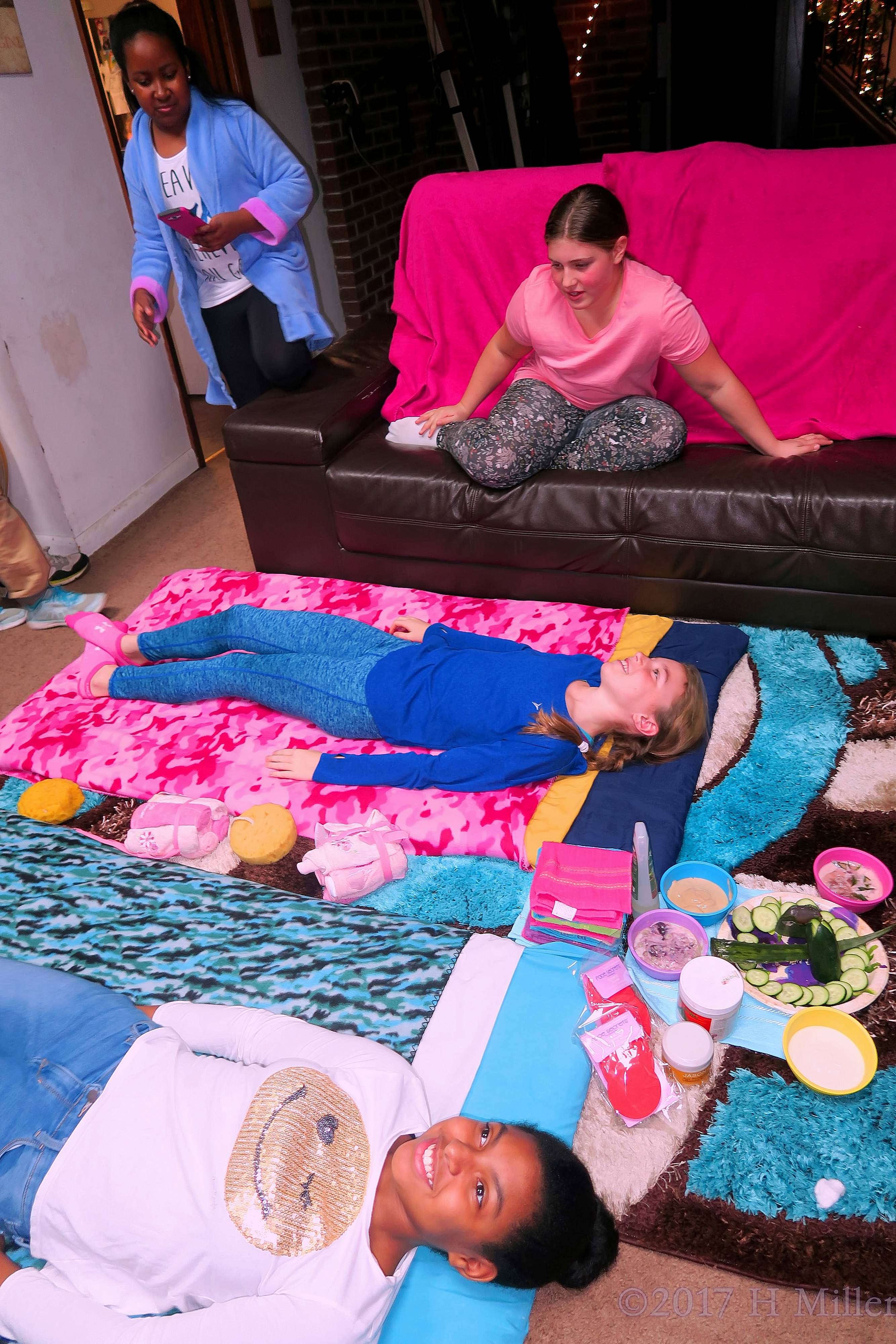 The Girls Having Their Kids Facials, Having A Great Time The Girls Having Their Kids Facials, Having A Great Time