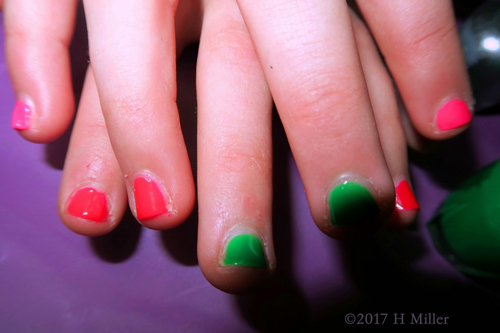 Colorful Kids Manicure At The Spa Party