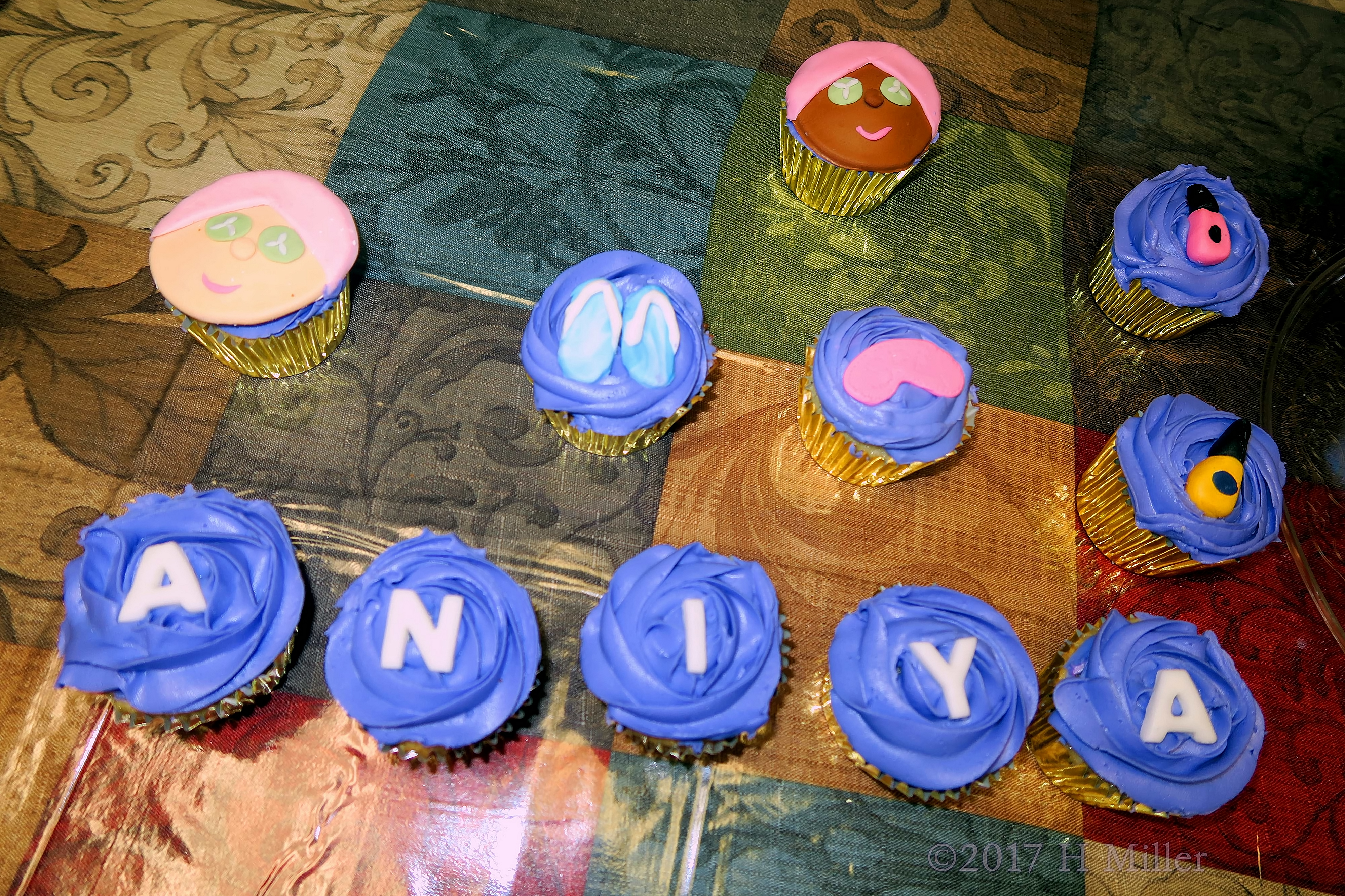 Spa Birthday Cupcakes Seem To Say Best Wishes To Aniya 