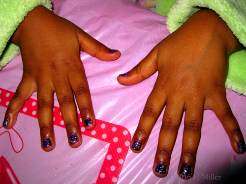 Dark Purple Sparkle Kids Manicure Dark Purple Sparkle Kids Manicure