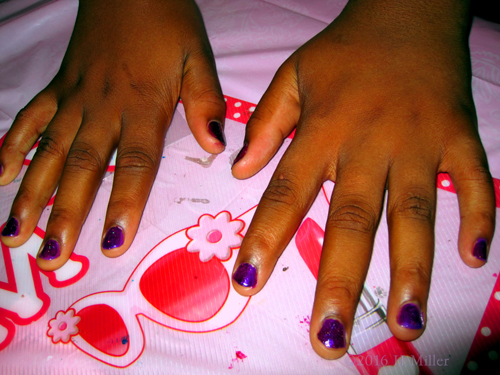 Purple Mini Mani With Sparkles Purple Mini Mani With Sparkles