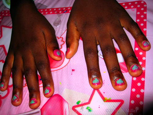 Teal And Neon Manicure For Kids Teal And Neon Manicure For Kids