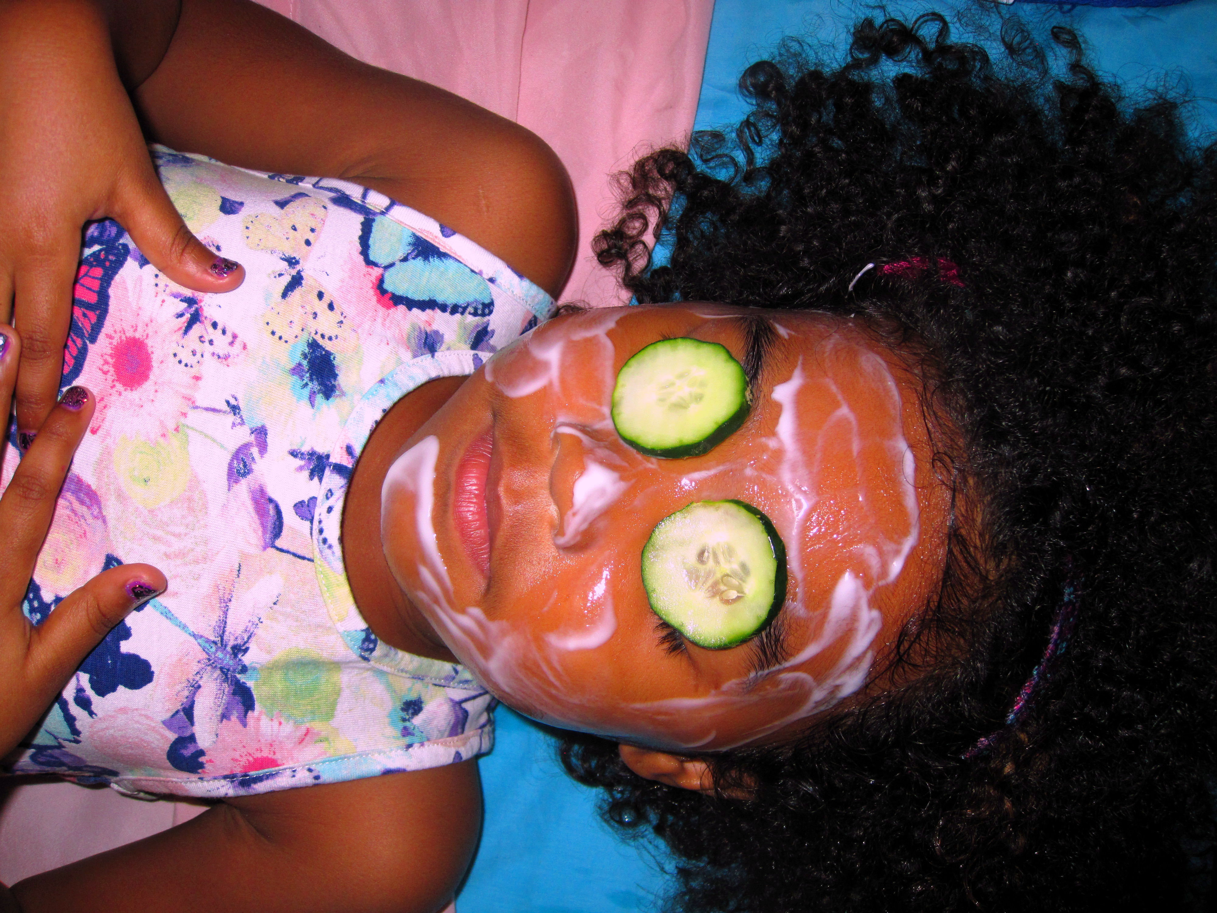 Purple Mini Mani, Now Getting Her Kids Facial Purple Mini Mani, Now Getting Her Kids Facial