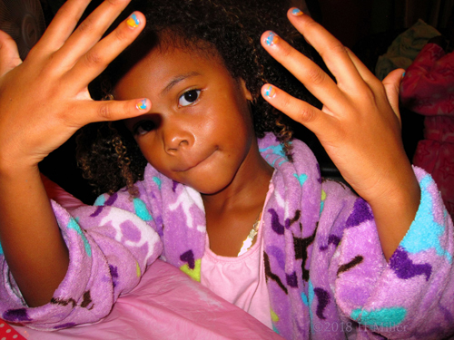 Purple Horse Spa Robed Girl Showing Her Mini Man Purple Horse Spa Robed Girl Showing Her Mini Man