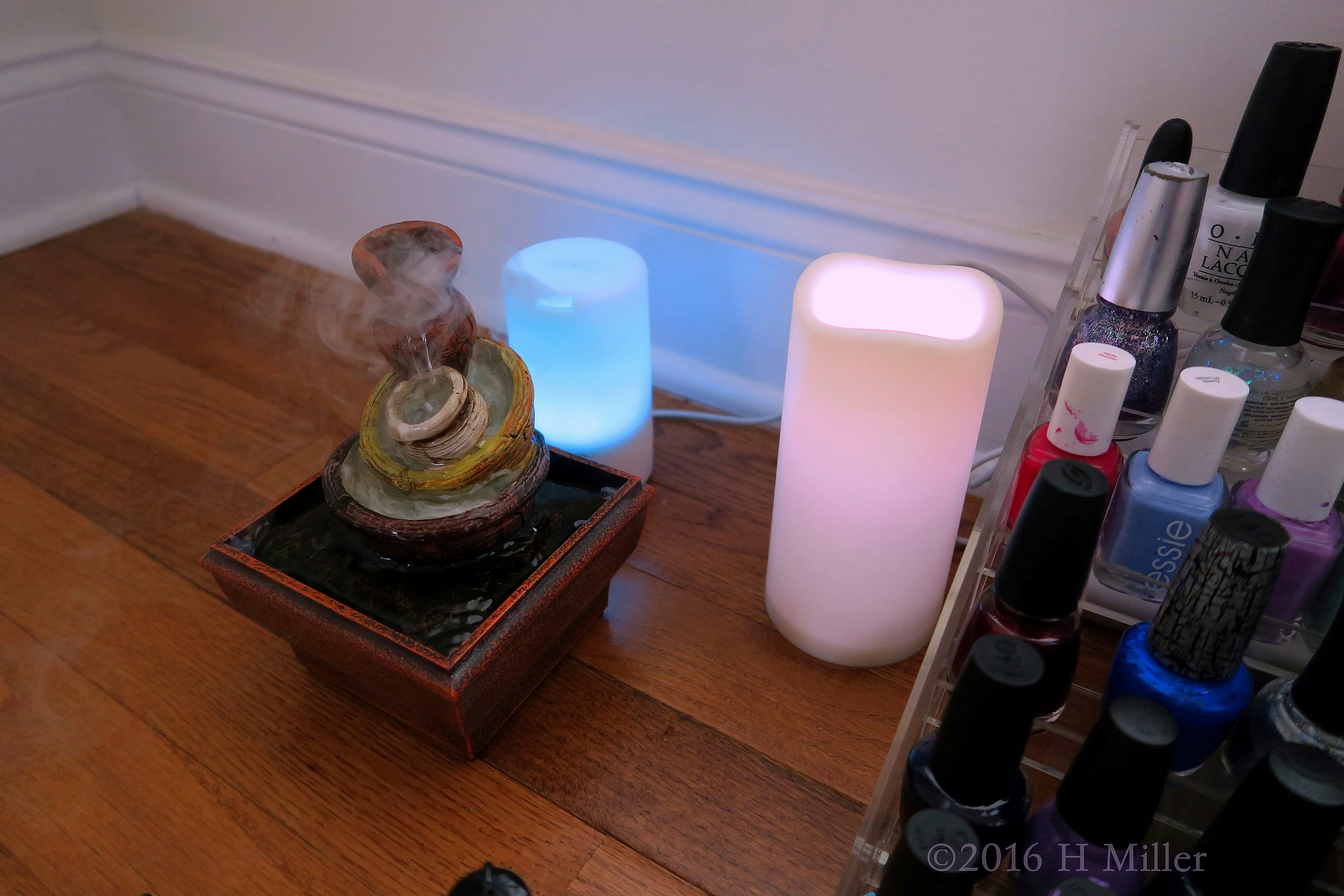 Candles And A Fountain For The Kids Manicure Area Candles And A Fountain For The Kids Manicure Area