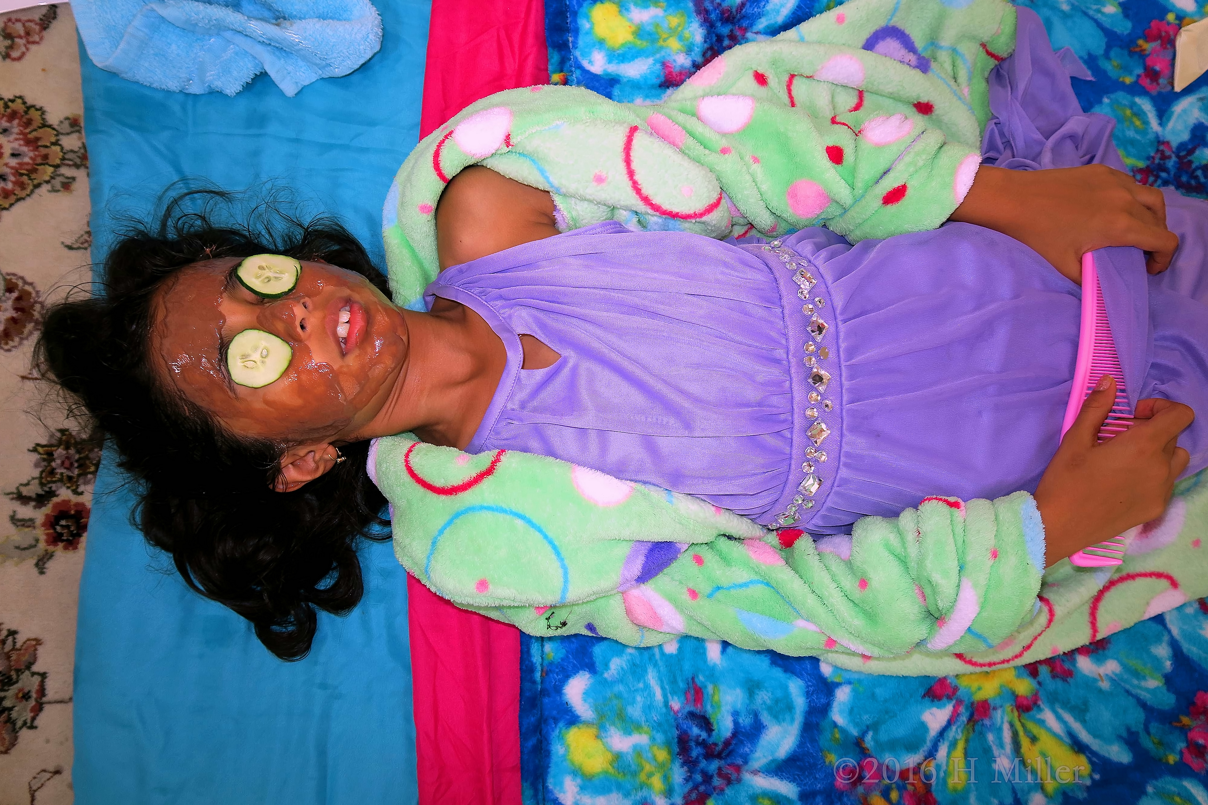 Relaxing With Her Homemade Chocolate Kids Facial Relaxing With Her Homemade Chocolate Kids Facial