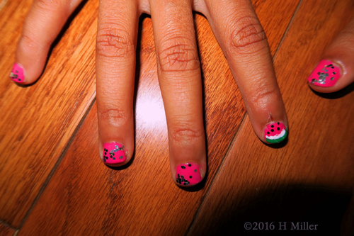 Awesome Glitter Watermelon Kids Mini Mani Awesome Glitter Watermelon Kids Mini Mani