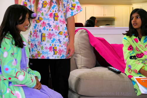 Getting Her Hair Done At The Kids Home Spa