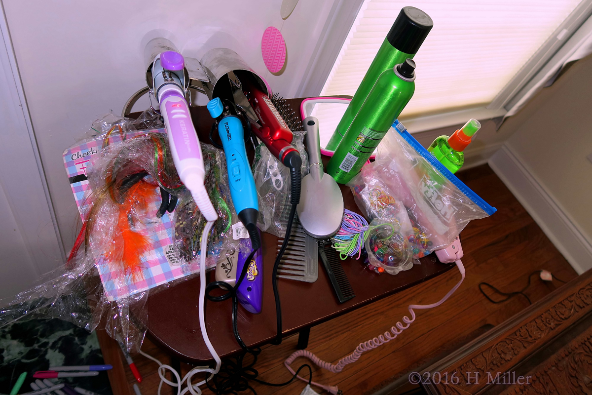 Look At All The Kids Hair Style Supplies! 