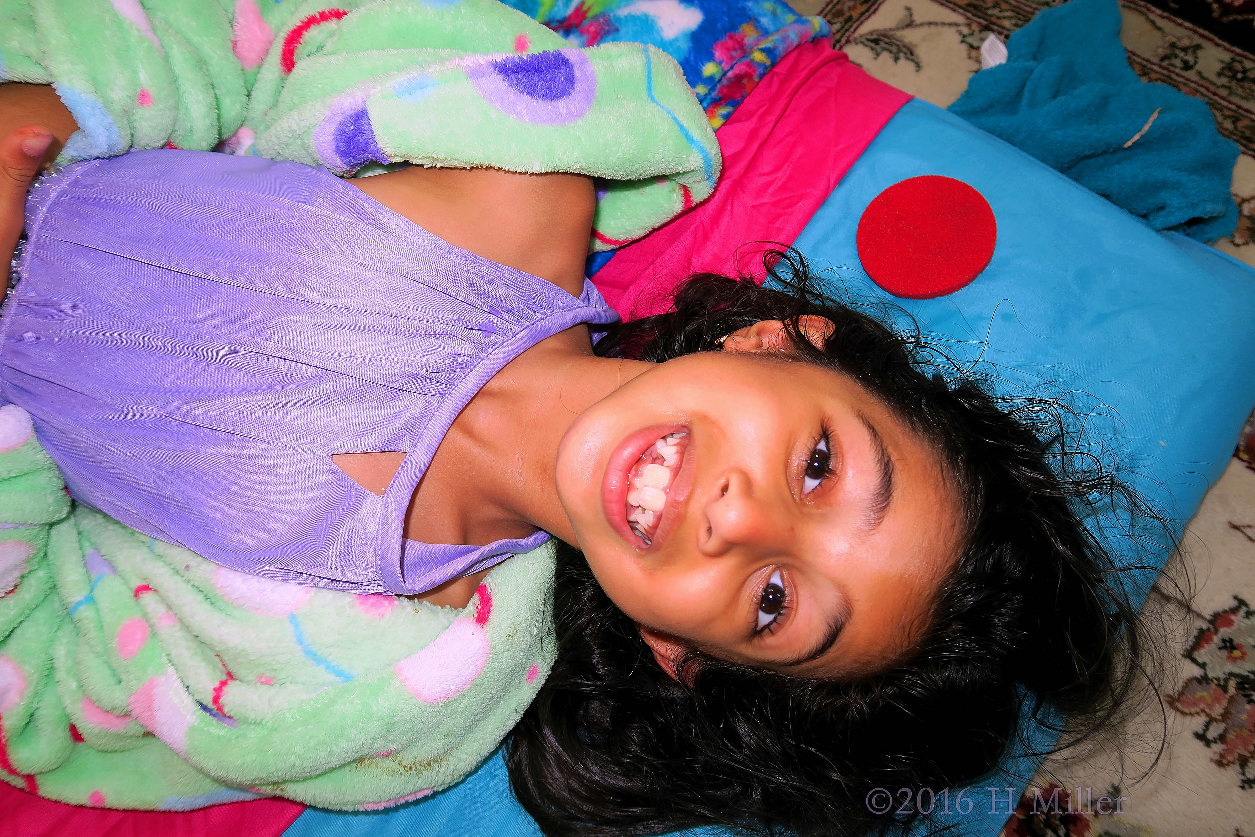 Having A Great Time During Her Home Kids Spa Facial Having A Great Time During Her Home Kids Spa Facial