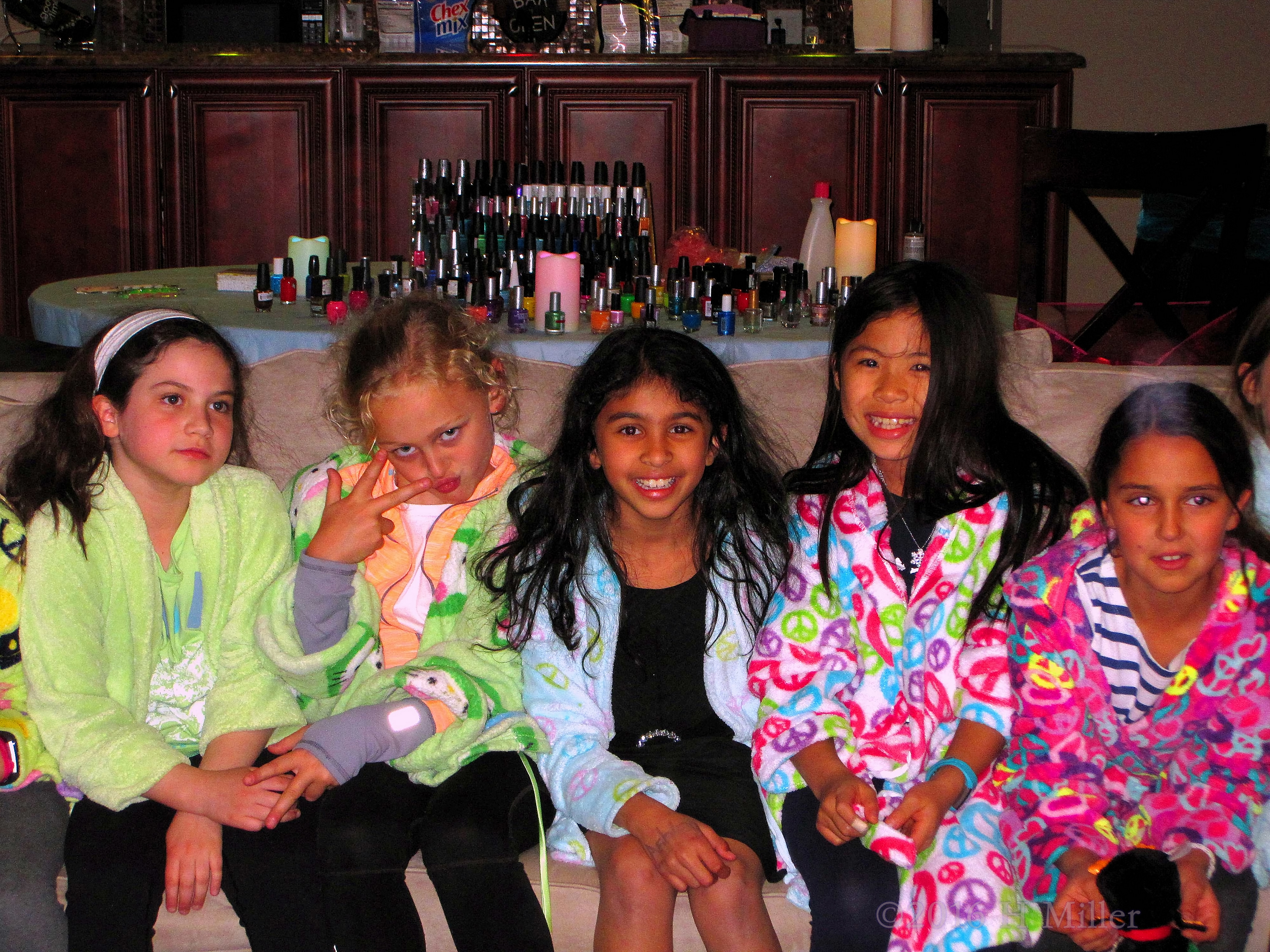 Ashley And Four Friends At Her Spa Birthday Party. Ashley And Four Friends At Her Spa Birthday Party.