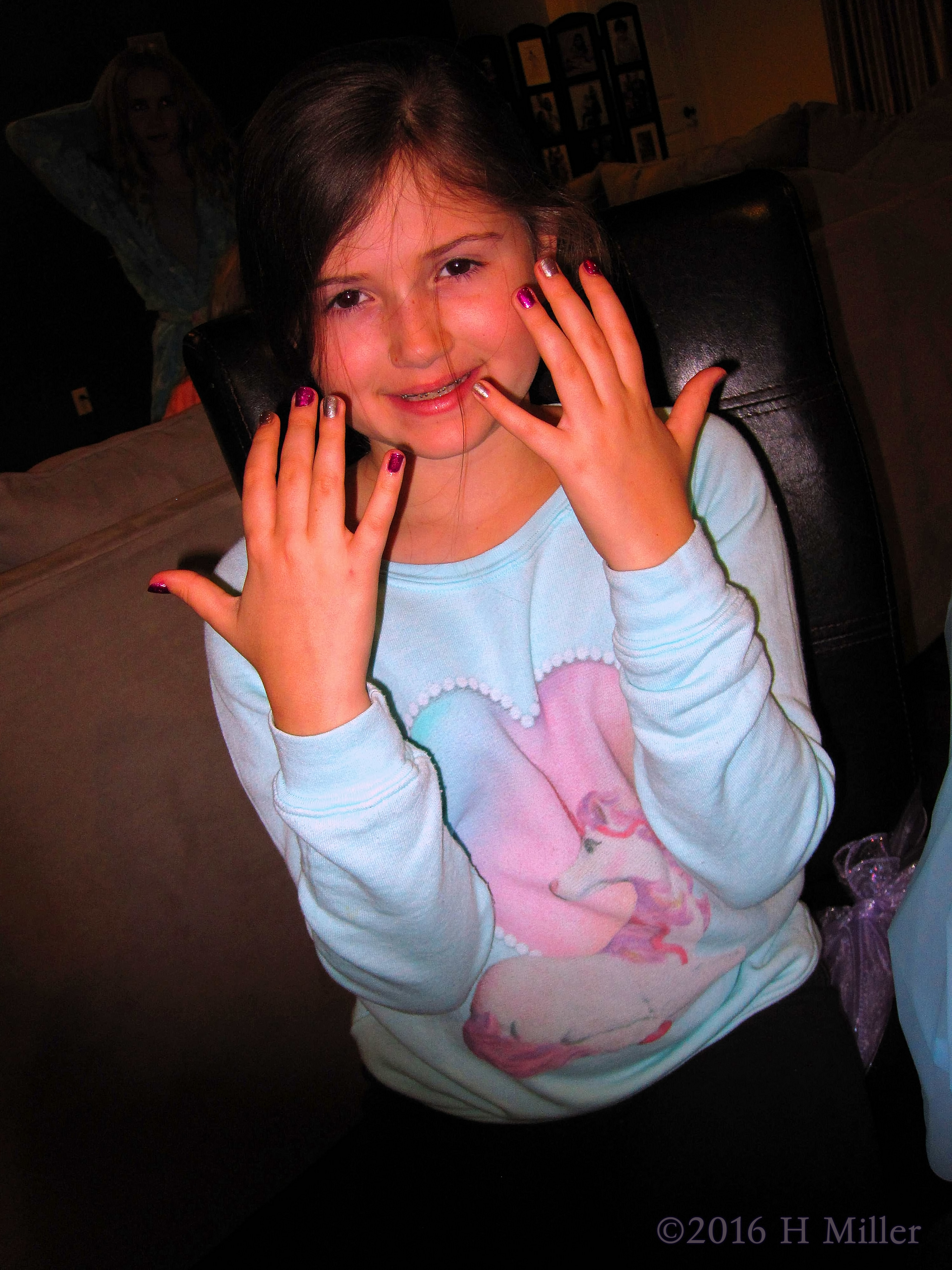 Showing Us Her Cool New Mani. Showing Us Her Cool New Mani.