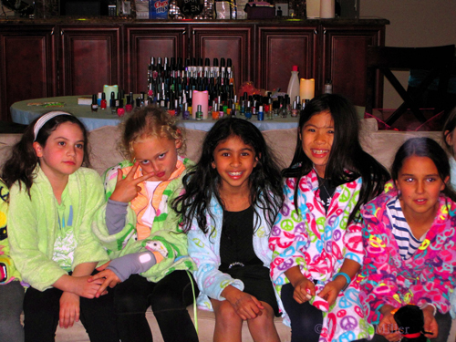 Ashley And Four Friends At Her Spa Birthday Party. Ashley And Four Friends At Her Spa Birthday Party.