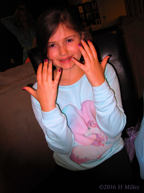 Showing Us Her Cool New Mani. Showing Us Her Cool New Mani.