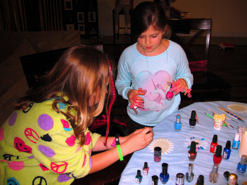 Trying Out Some Polish Colors On The Plastic Test Nails.