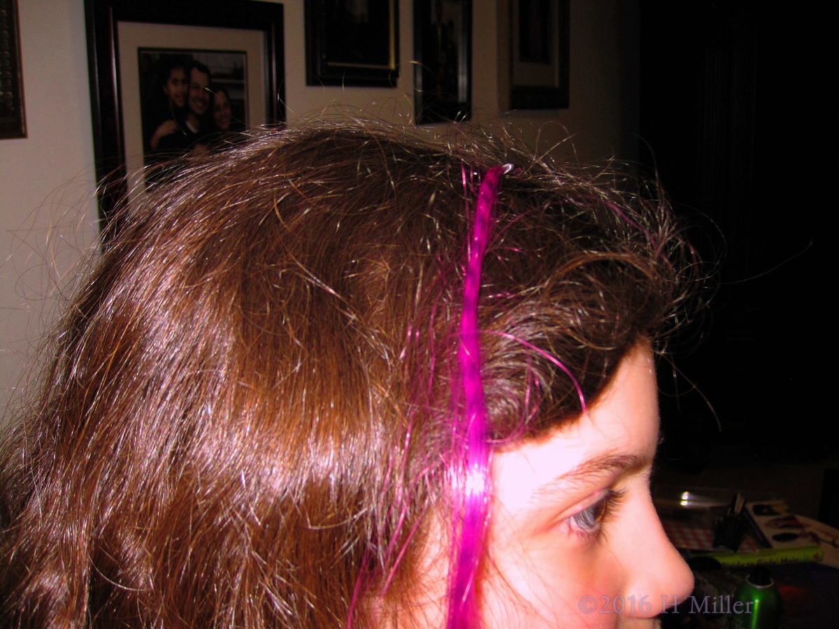 Hair Feather And Styling, Side View. 