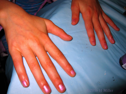 An Elegant Shade Of Polish For Her Sister's Communion. An Elegant Shade Of Polish For Her Sister's Communion.