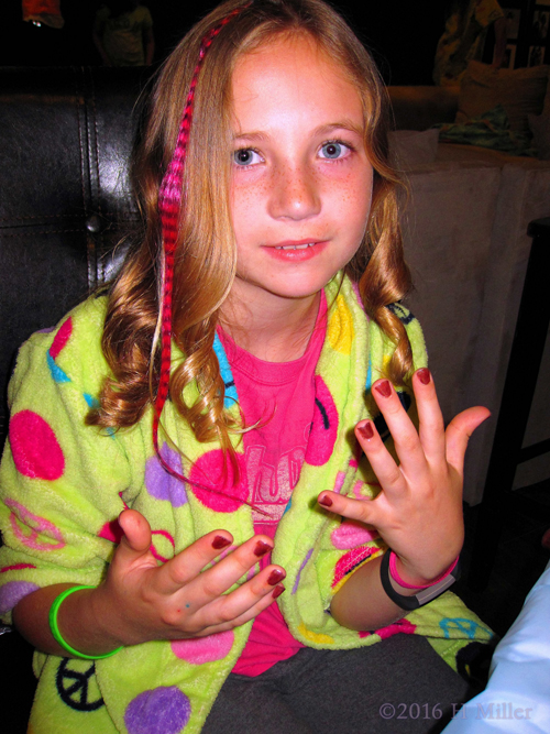 Her Nails Match Her Hair Father! Way Cool!