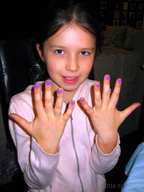 Kids Mini Mani With Lavender Nail Paint. Kids Mini Mani With Lavender Nail Paint.