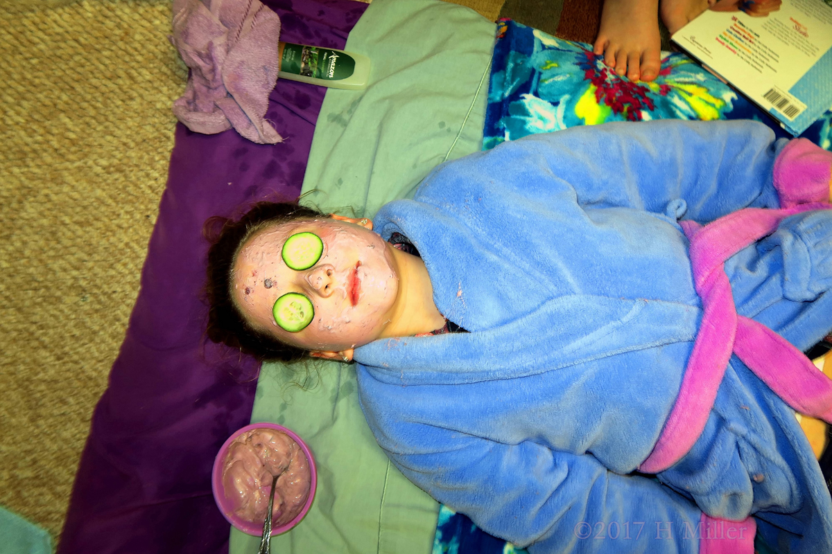 Relaxing With Her Blueberry Facial Masque At The Spa. 1