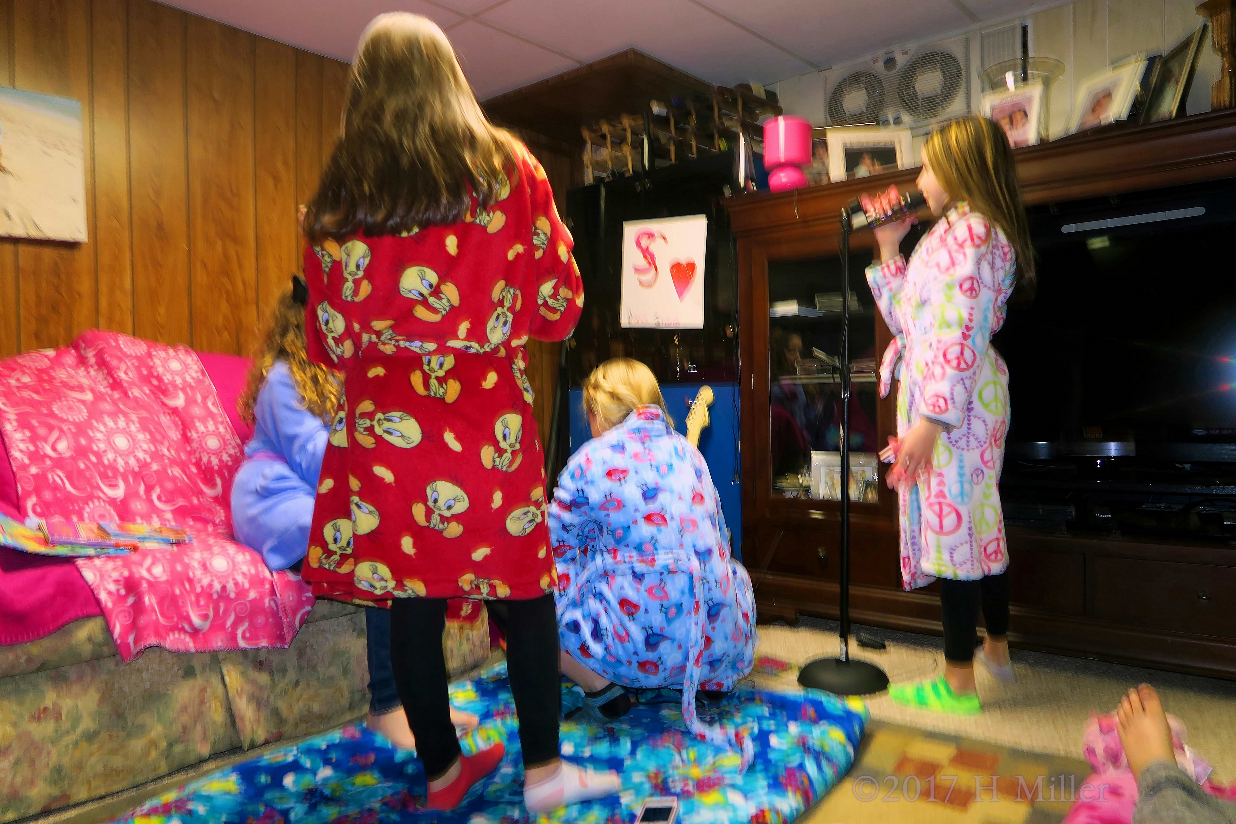 Gathering Around The Microphone At The Kids Party! Gathering Around The Microphone At The Kids Party!