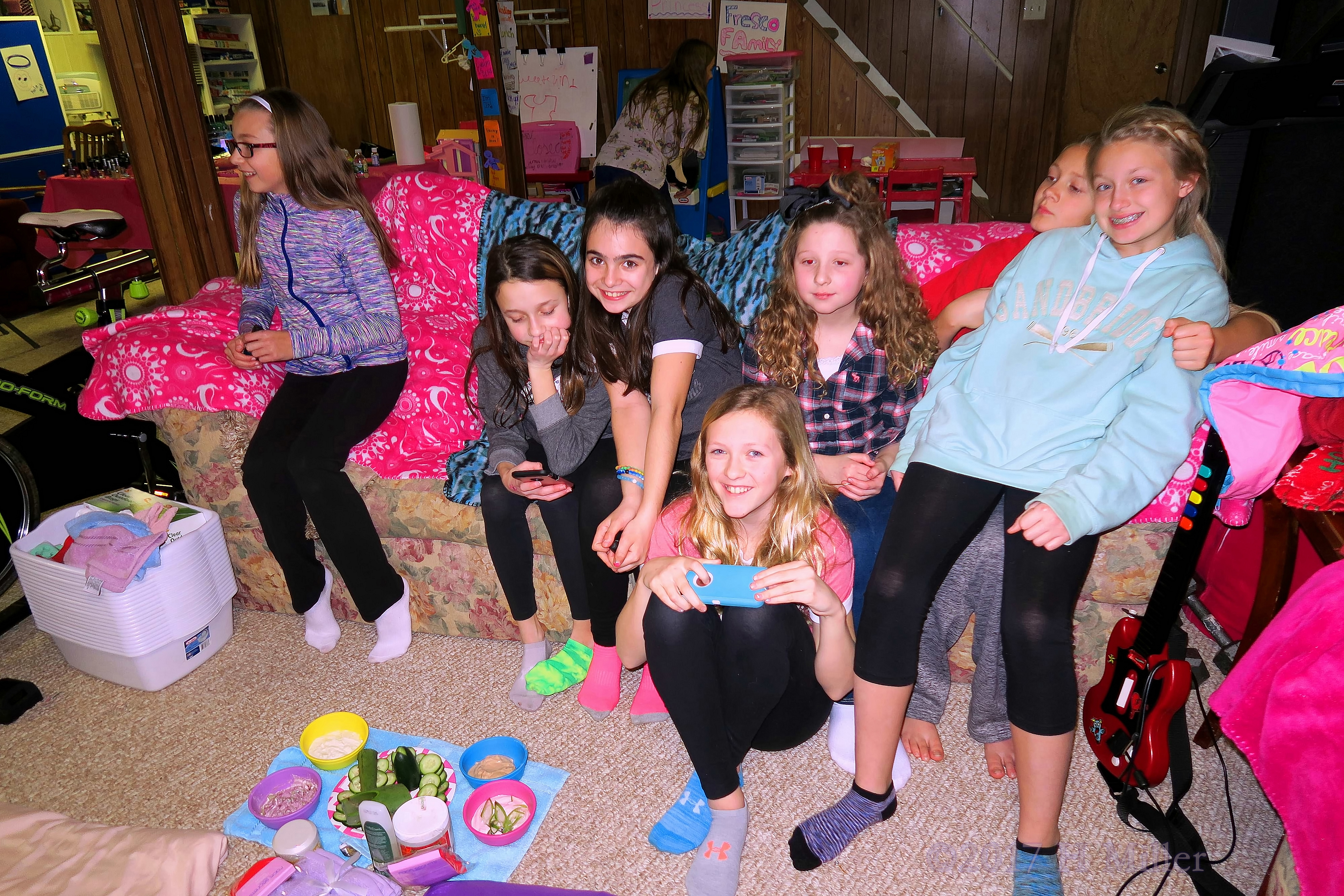 Hanging Out On The Kids Spa Couch. Hanging Out On The Kids Spa Couch.