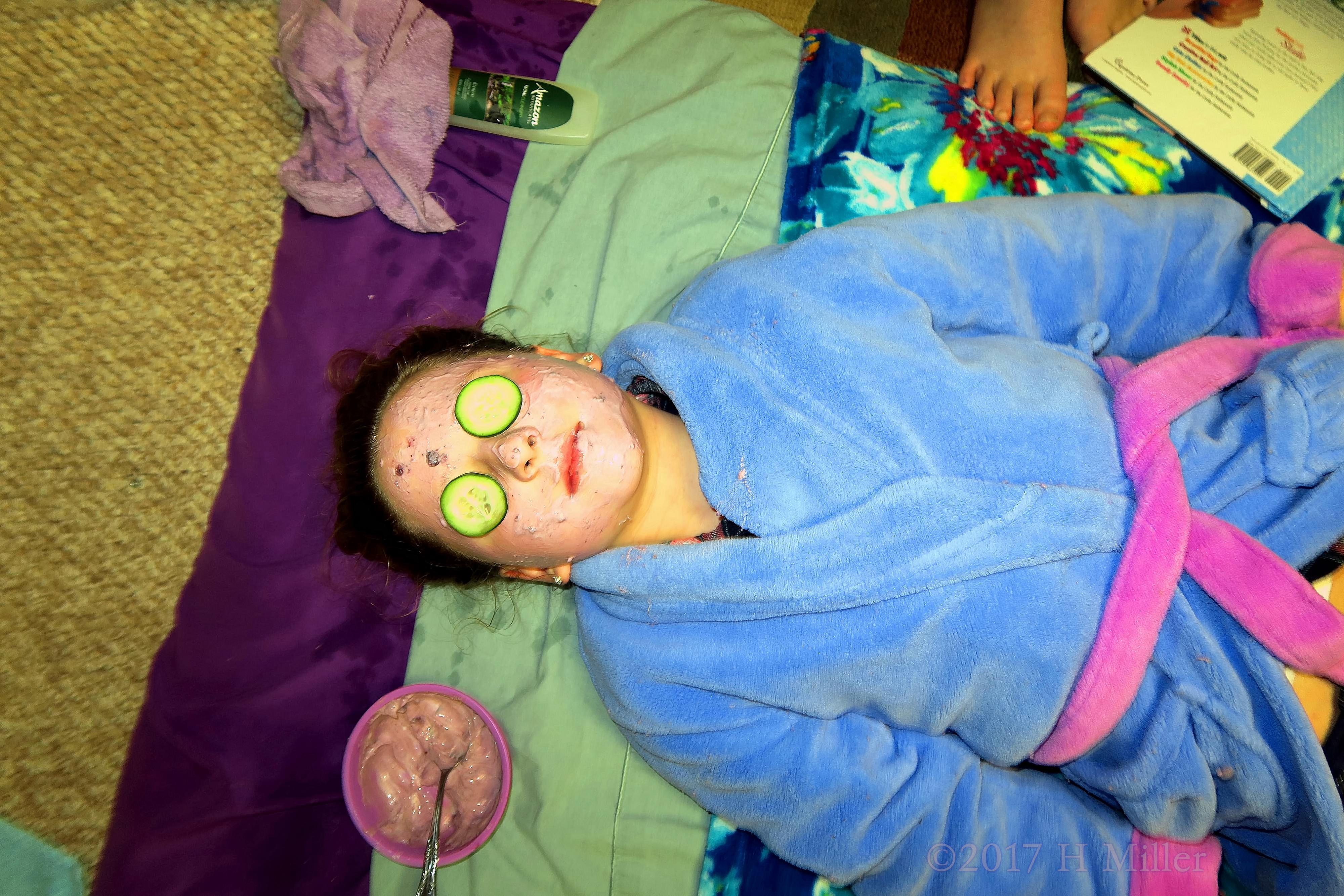 Relaxing With Her Blueberry Facial Masque At The Spa. 4