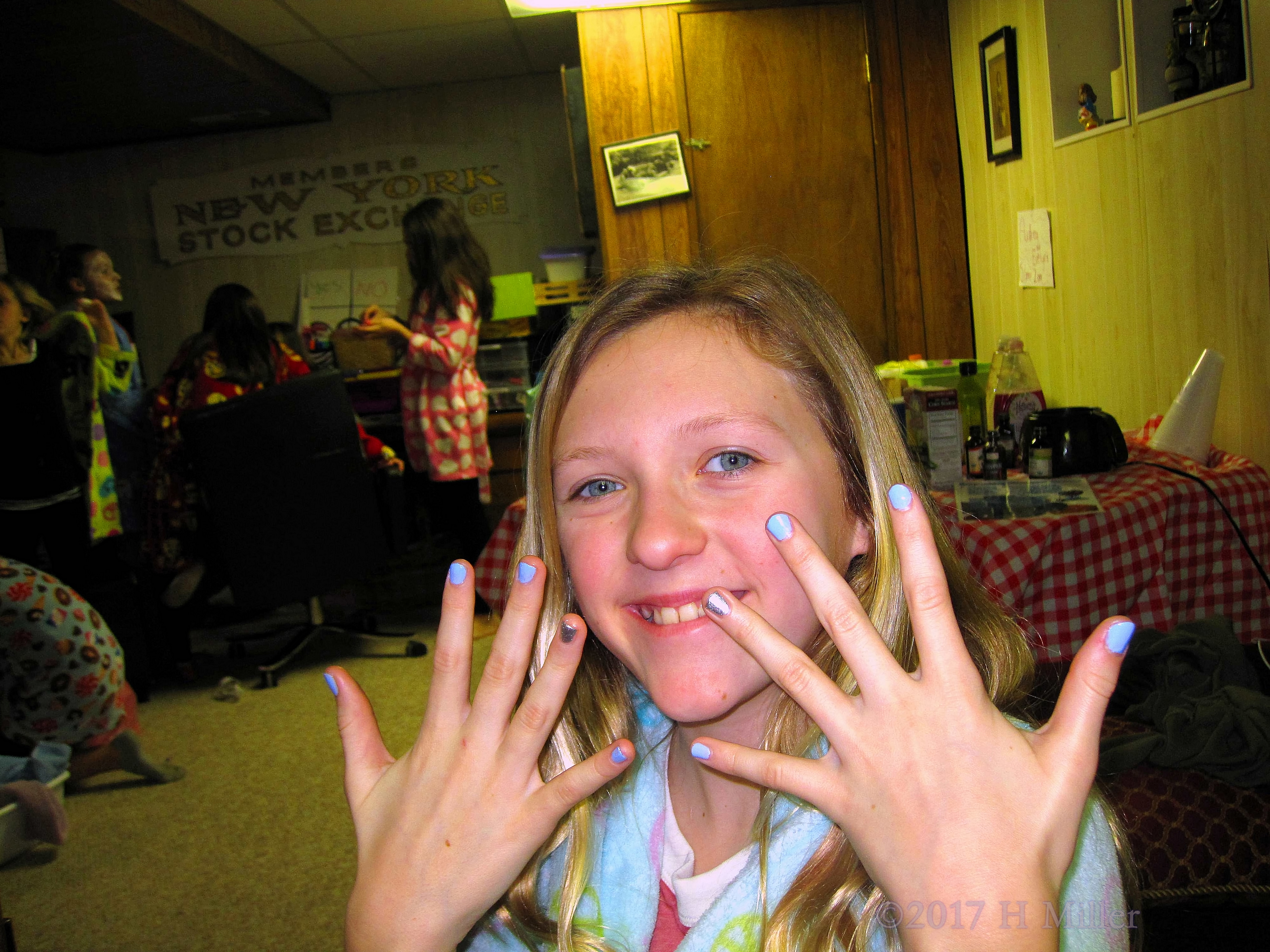 She's Happy With Her Mini Manicure! 