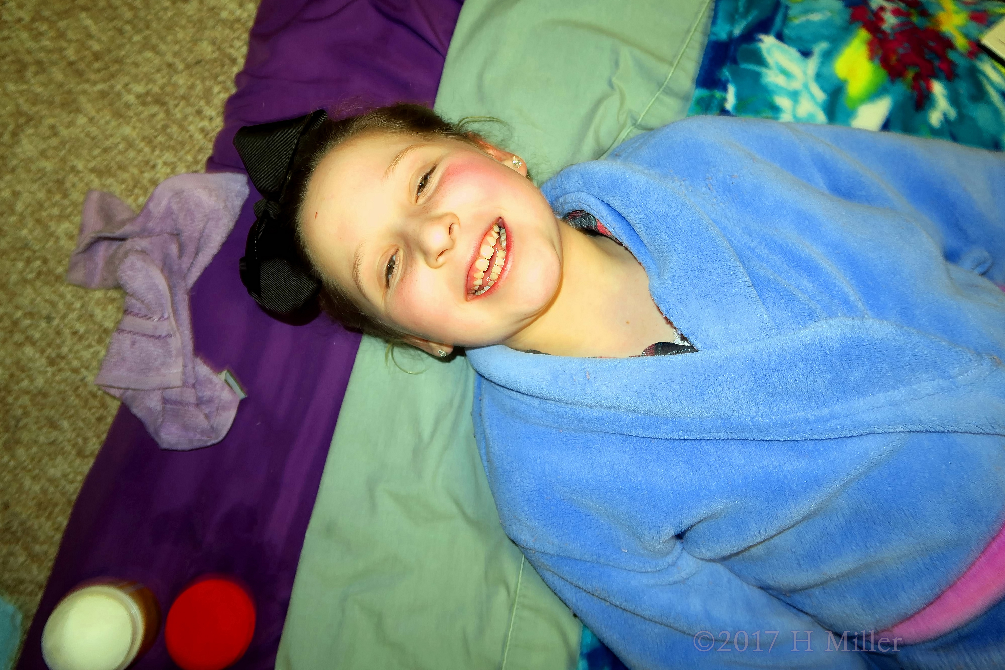 Smiling Big Before Her Kids Facial Begins! 4 Smiling Big Before Her Kids Facial Begins! 4