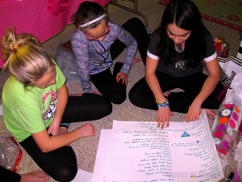 Reading Messages From Her Friends During The Party. Reading Messages From Her Friends During The Party.