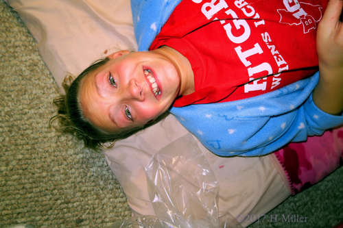 Smiling After Her Kids Facial Activity. Smiling After Her Kids Facial Activity.