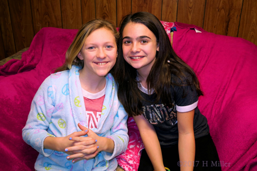 Smiling With Her Friend At The Spa For Girls. Smiling With Her Friend At The Spa For Girls.
