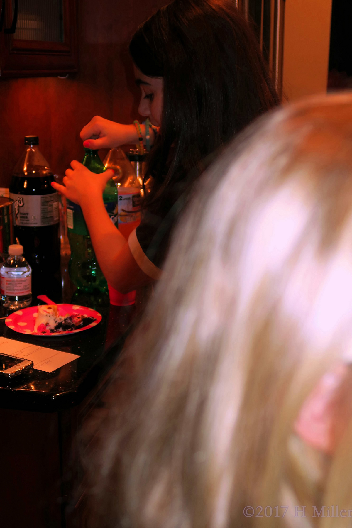 Audrey Refills Her Soda Cup At The Kids Party. 