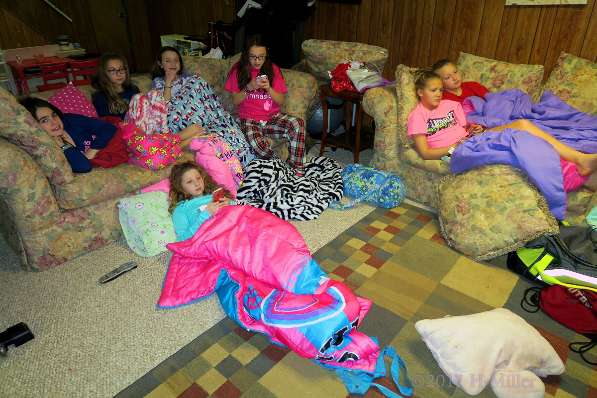 Sleeping Bags Set Up For The After Spa Kids Sleepover! 1