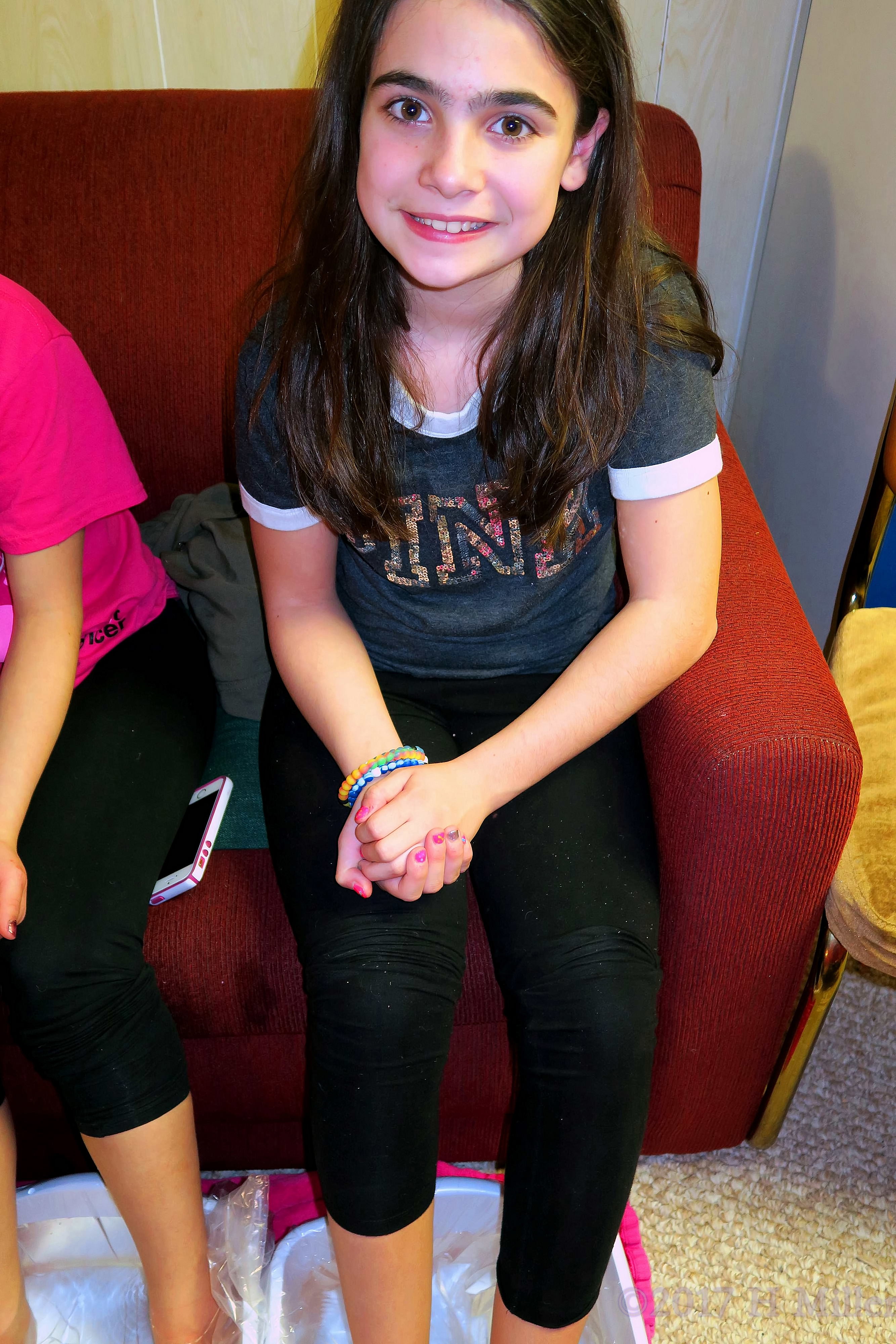 Audrey, The Birthday Girl, Gets Ready To Add Salt To Her Pedicure Footbath. 4 Audrey, The Birthday Girl, Gets Ready To Add Salt To Her Pedicure Footbath. 4